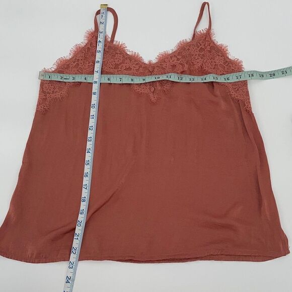 Hem & Thread Womens Cami Tank Top Lace Sleeveless Old Rose Pink Size Medium - Picture 6 of 6